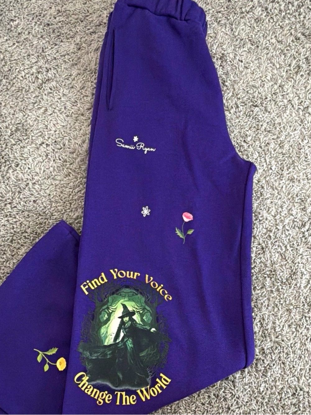 Sami Ryan Purple Graphic Jogger Pants - Find Your Voice
